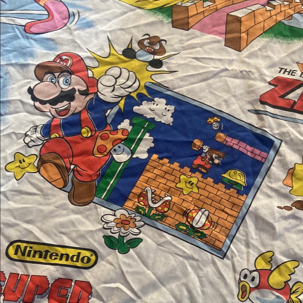 Vintage Zelda Nintendo Flat Sheet – Full Size